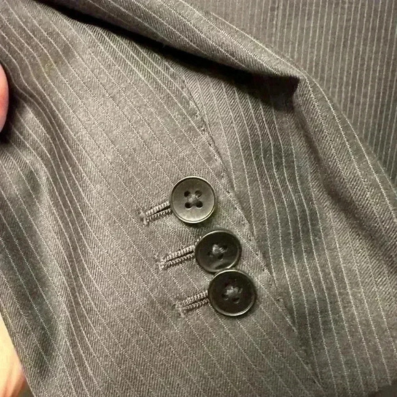 Theory Mens 2-Button Blazer Gray Pinstripe - 100% Wool Size 44 - Picture 8 of 10